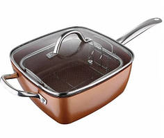 Сковорода фритюрниця пароварка 3 в 1 УНІКАЛЬНЕ UN 5251, 24 см