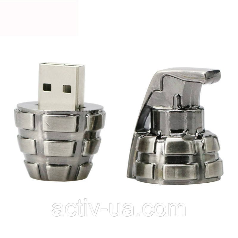 USB флешка Граната на 32гб металлическая, серебристый: продажа, цена в ...