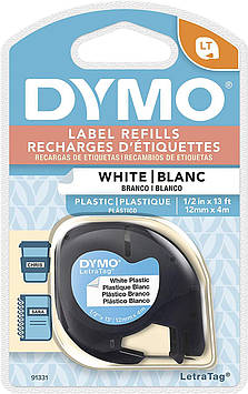 Стрічка пластикова, біла 12 мм х 4 м DYMO для принтера LetraTag