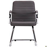 Конференц-крісло AMF Фрідом-CF хром м'яке сидіння кожзам темно-сірого кольору, фото 4