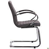 Конференц-крісло AMF Фрідом-CF хром м'яке сидіння кожзам темно-сірого кольору, фото 5