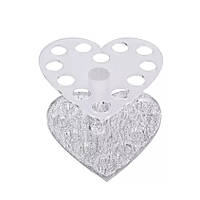 Подставка для кистей - пластиковая Серебро (сердце)