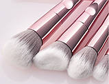 Набір пензлів для макіяжу 10шт Pink Glow оригінал, фото 4