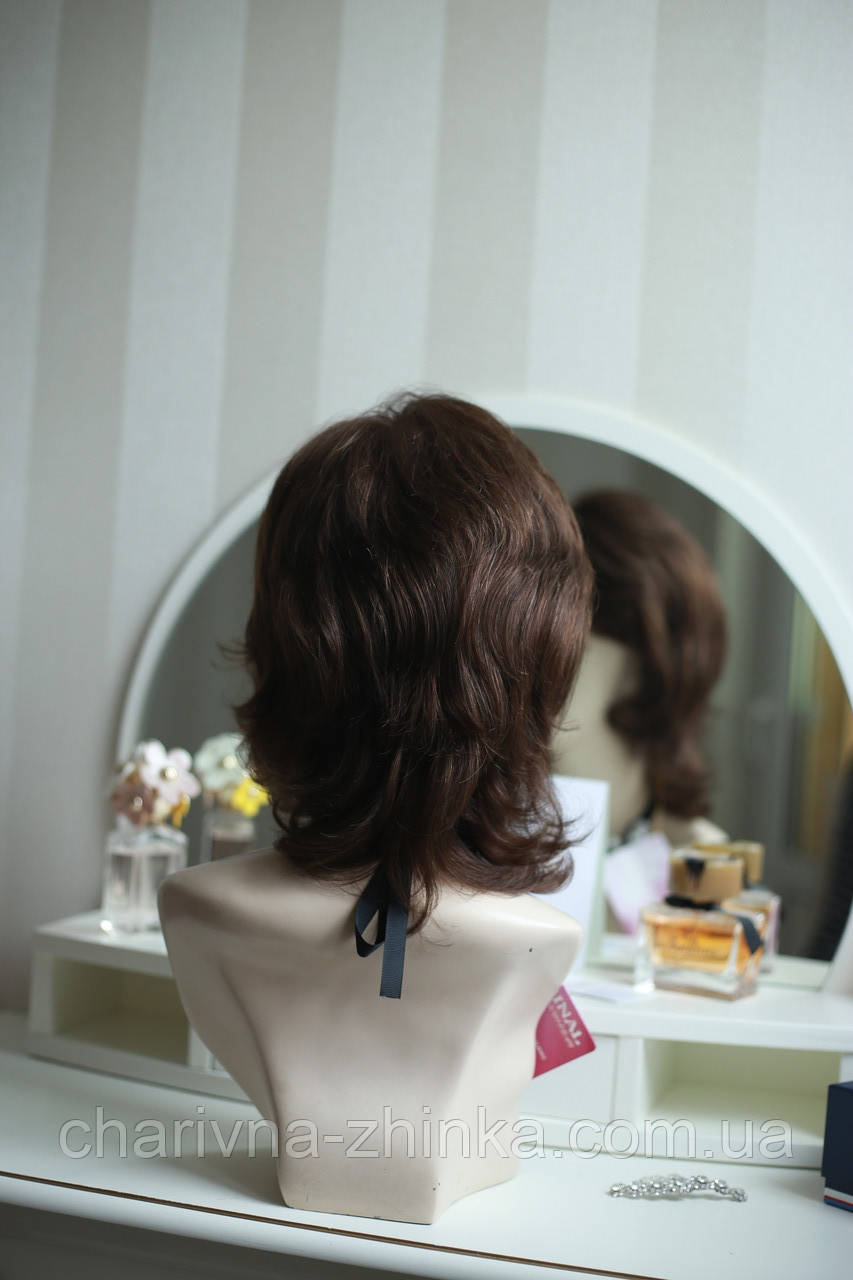 Парик женский из натуральных волос Original стрижка каскад шоколадный - фото 4 - id-p1094420603