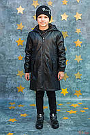 Куртка удлиненная из экокожи (128 см.) Jiuchongniao
