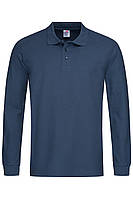 Футболка поло чоловіча темно-синя з довгим рукавом Stedman NAVCT3400