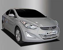 Хром накладки на решітку бампера Hyundai Elantra MD 2013-2014 (Autoclover C740)