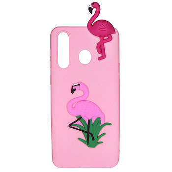 Чехол Cartoon 3D Case для Samsung Galaxy A20 / Galaxy A30 Фламинго