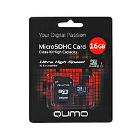 Карта памяти MicroSD Qumo 16 GB class 10 + Adapter