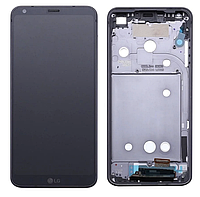 Дисплей (экран) для LG H870 G6/H871/H872/H873/LS993/VS998 + Тачскрин, черный, с передней панелью, оригинал