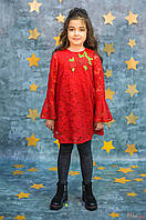 Платье для девочки гипюровое красного цвета (128 см.) Remix fashion