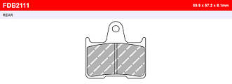 Колодки гальмівні задні HONDA CB 400 (1999-2001) FERODO FE FDB2111ST = FDB2111ST-AXLE=R