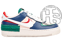 Женские кроссовки Nike Air Force 1 Shadow Mystic Navy/White-Green CI0919-400