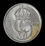 Монета Швеції 50-ре 1977-90 рр., фото 2