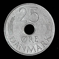 Монета Дании 25 эре 1976-78 гг.