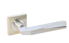Ручка дверна на розетці SIBA Saturn, мат.нікель-хром