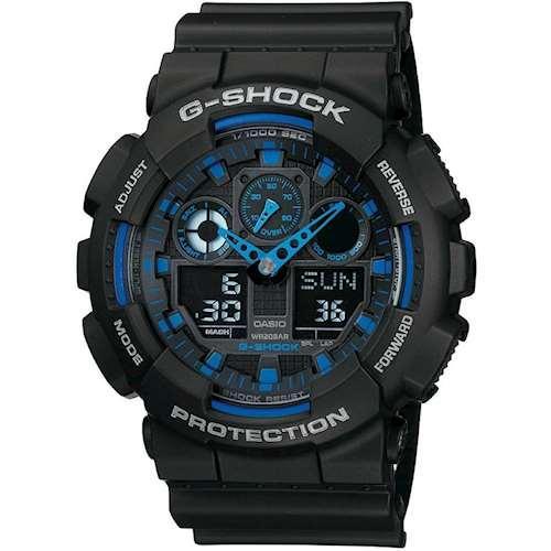 Наручний годинник ударостійке кварцове Casio G-Shock GA-100-1A2ER Оригінал для чоловіків з полімерним ремінцем