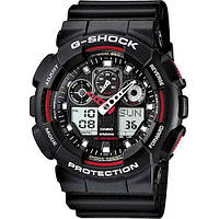 Часы мужские ударопрочные наручные оригинальные Япония Casio G-Shock GA-100-1A4ER с полимерным ремешком
