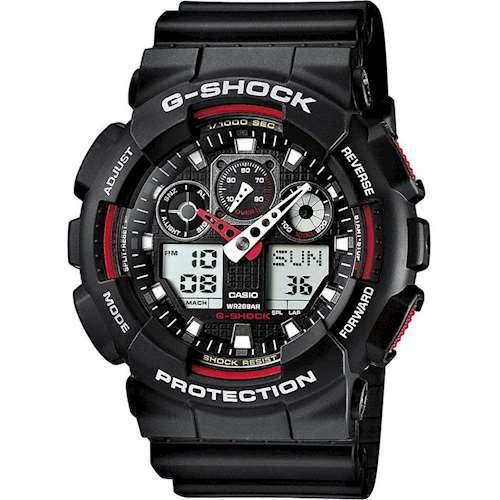 Годинники чоловічі удароміцні оригінальні наручні Японія Casio G-Shock GA-100-1A4ER з полімерним ремінцем