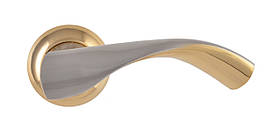 Ручка дверна на розетці SIBA Siena, мат.нікель-золото