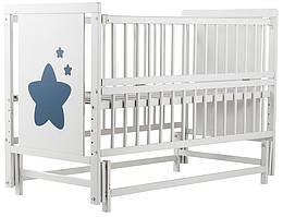 Ліжко Babyroom Зірочка Z-02 маятник, відкидний бік бук білий