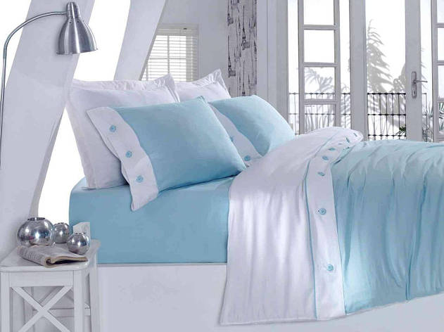 Постільна білизна Cotton Box SATEN FASHION MAVI євро - 4 наволочки, фото 2