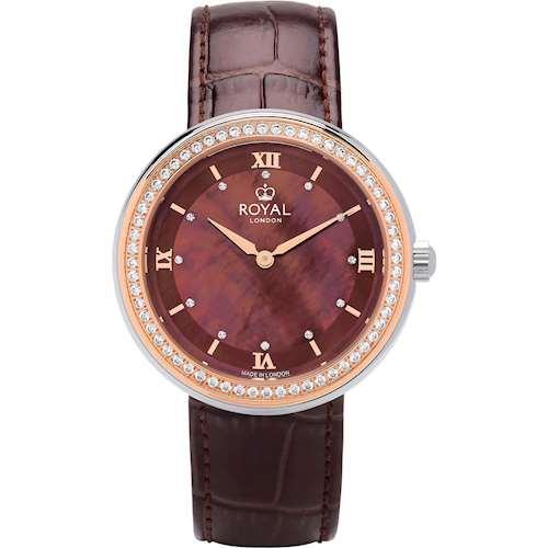 Жіночий водонепроникний наручний годинник Royal London 21403-09 кварцовий із шкіряним ремінцем