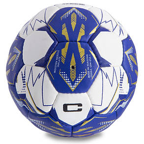 М'яч для гандболу CORE CRH-055-3 (PU, р-н 3, зшитий вручну, білий-темно-синій-золотий), фото 2