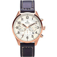 Мужские водонепроницаемые наручные часы Royal London 41386-04 кварцевые с кожаным ремешком