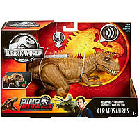 Фигурка Цератозавр звуковая Мир Юрского Периода Jurassic World Roarivores Ceratosaurus Mattel GHT11