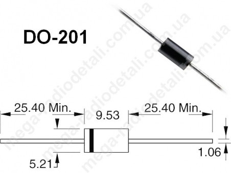 Діод ультрашвидкодіючий HER508 (5A, 1000V) DO-201 - фото 1 - id-p924463104