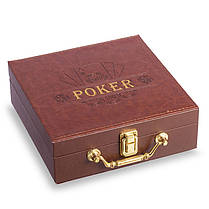 Набір для покеру в кожзам валізі PK100L на 100 фішок номіналом (р-р 21х21х7,5см), фото 3