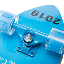 Лонгборд Лонгдистанс (скейтборд в зборі) LUKAI SK-1249-3 (колесо-PU, р-р деки 78ч12х20см, синій), фото 3