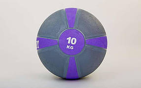 М'яч медичний медбол Zelart Medicine Ball FI-5122-10 10кг (гума, d-28,5 см, сірий-фіолетовий)