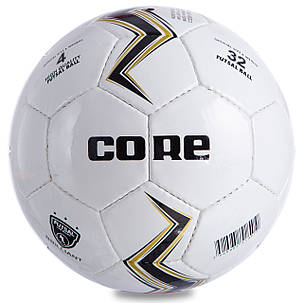 М'яч футзальний CORE BRILLIANT Shiny CRF-043 No4 PU білий-чорний, фото 1