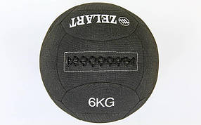 М'яч для кроссфита набивний в кевларовой оболонці 6кг Zelart WALL BALL FI-7224-6 (кевлар, наповнювач-метал.