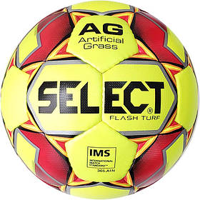 М'яч футбольний №5 SELECT FLASH TURF IMS (FPUS 1500, жовтий-червоний)