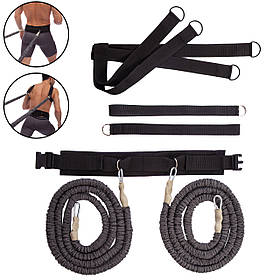Тренувальна система парна з кріпленням на пояс Zelart PHYSICAL ABILITY COORDINATION TRAINER FI-3012 чорний