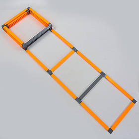 Координаційна сходи доріжка з бар'єрами 10 перекладин FB-0502 (пластик, р-р 5,5х51см, оранжевий)