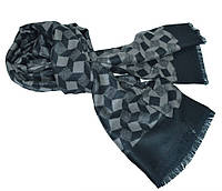 Кашемировый мужской шарф мягкий качественный классический модный BRO серого цвета