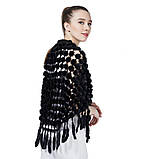 Норкова шаль чорна, норкова хустка, фото 3