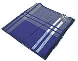 Стильний шарф кашеміровий чоловічий модний в смужку універсальний BRO синьо-сірого кольору, фото 3