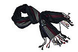 Чоловічий модний шарф під пальто стильний легкий з віскози в дрібну смужку ROB чорного кольору, фото 2