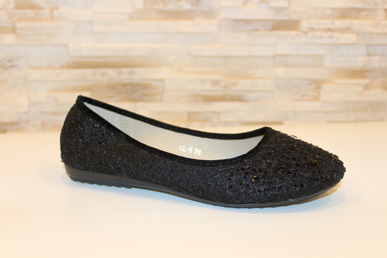 Балетки туфли женские черные Т026