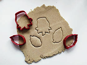 3D-формочки-вирубки для пряників "Троянда 11" (набір з листиками)