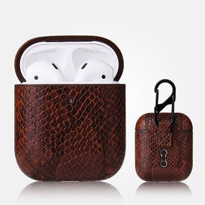 Чохол для навушників Apple AirPods 2/1 Alitek Snake + карабін Coffee, фото 2