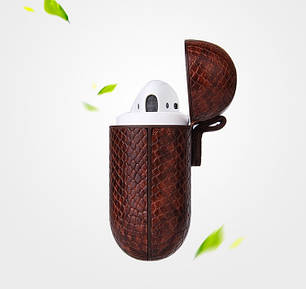 Чохол для навушників Apple AirPods 2/1 Alitek Snake + карабін Coffee, фото 2