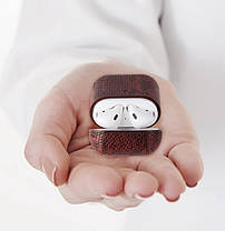 Чохол для навушників Apple AirPods 2/1 Alitek Snake + карабін Coffee, фото 3