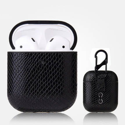 Чохол/кейс для навушників Apple AirPods 2/1 Alitek Snake + карабін Black, фото 2