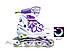 Розсувні ролики SCALE SPORTS LF 601А, біло-фіолетові, що світяться колеса, розмір 29-33, фото 2